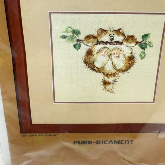 Margaret Sherry Collection Purr-Dicament Cross Stitch Cat Heritage Stitchcraft - Picture 2 of 4